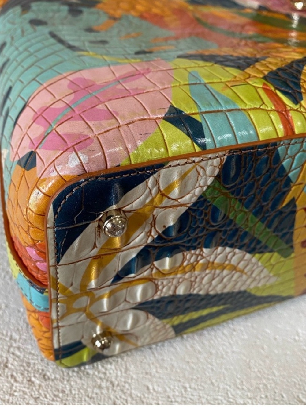 EXOTIC!!🌴BRAHMIN RETRO JUNGLE MELBOURNE (Large) ELAINE SATCHEL (($365 MSRP)) - Picture 9 of 10